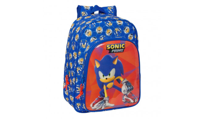 Kooliseljakott Sonic Prime Sinine 26 x 34 x 11 cm