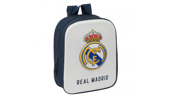 Bērnu soma Real Madrid C.F. Balts Tumši Zils 22 x 27 x 10 cm