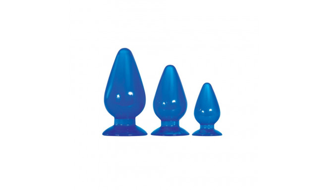 Anal plug Adam & Eve Jelly Backdoor Blue 3 Pieces