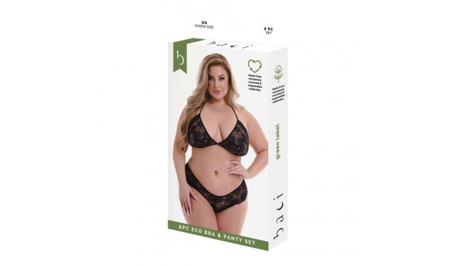 Apakšveļas Komplekts Baci Lingerie Bra & Panty Melns (Queen)