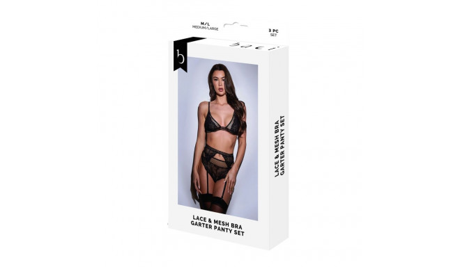 Apakšveļas Komplekts Baci Lingerie Melns 3 Daudzums (S/M)