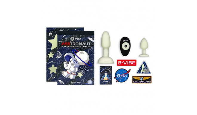 Lielais baudas komplekts Anal Training B-Vibe ASStronaut Glow-in-the-Dark Zaļš