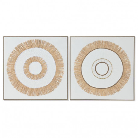 Kangas Home ESPRIT Valge Naturaalne Boho 92 x 4,5 x 92 cm (2 Ühikut)