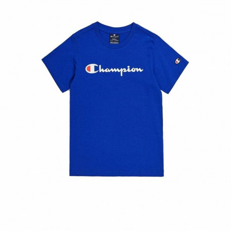 Child's Short Sleeve T-Shirt Champion Crewneck Blue - 15-16 Years