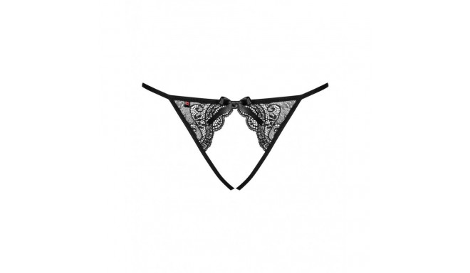 Knickers Obsessive Miamor crotchless panties L/XL Black Lace