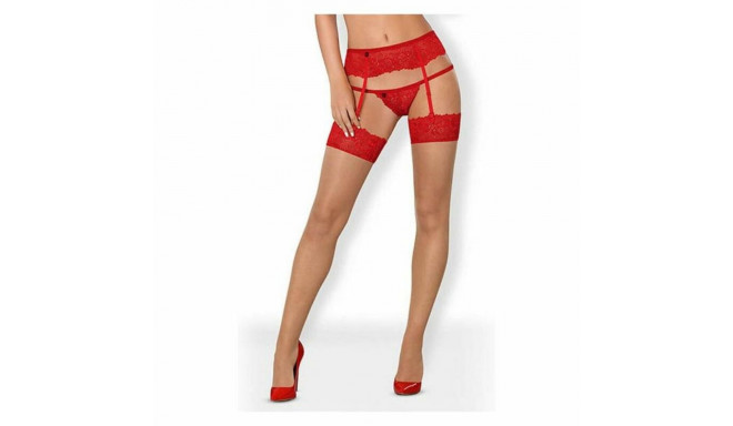 Stockings with Garter Obsessive 838-STO-3 Red L/XL