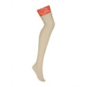 Stockings with Garter Obsessive 838-STO-3 Red L/XL