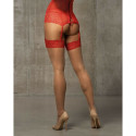 Stockings with Garter Obsessive 838-STO-3 Red L/XL