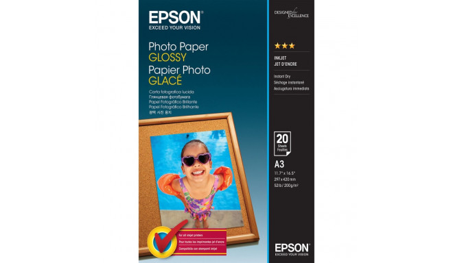 A3 Satin Photo Paper (20 sheets) Epson C13S042536 A3 20 Sheets (1 Unit)