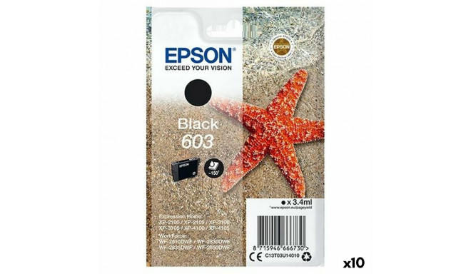 Oriģinālais Tintes Kārtridžs Epson P-2100, 3100, 4100 / WF-2830DWF, 2850DW - Nº 603 Melns (10 gb.)