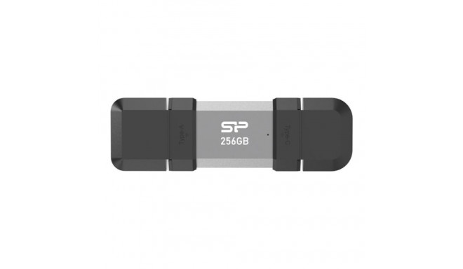 Silicon Power Dual USB mälupulk Mobile C51 256 GB USB Type-A ja USB Type-C hõbedane