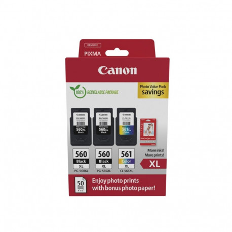 Canon tindikassett 3712C012 3tk originaal suure tootlusega (XL), must, tsüaan, magenta, kollane