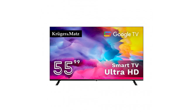 Teler Kruger&Matz 55" UHD Google TV DVB-T2/T/C H.265 HEVC