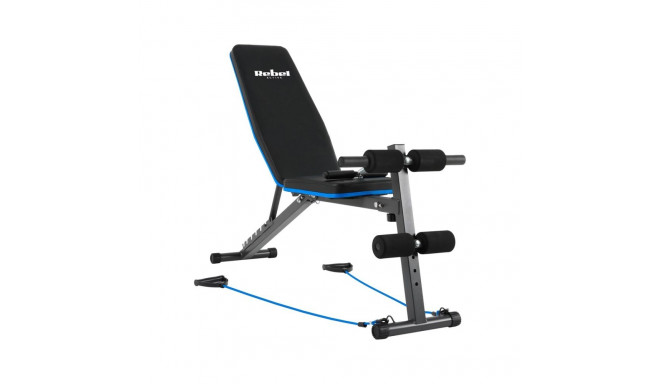 Incline training bench with leg lock and rubber bands , REBEL ACTIVE