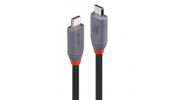 Lindy 1.5m USB 4 240W Type C kaabel, anthra line