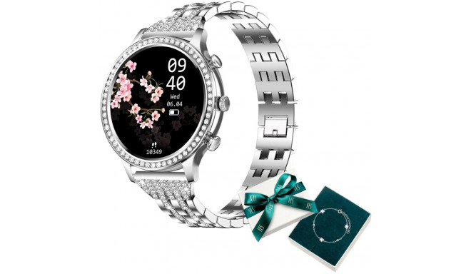 Manta Diamond Lusso women's smartwatch in silver + YES bracelet