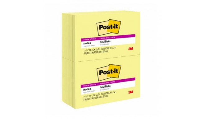 Märkmepaber iseliimuv POST-IT 655 kollane Super Sticky 76x127mm (pakis 12x90l.)