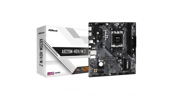 ASROCK MB Desktop A620M-HDV/M2, AM5, 2x DDR5, 1x PCIe 4.0 x16, 2x PCIe 3.0 x1, 1x Hyper M.2(PCIe Gen