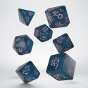 Sparkling Llama Dice Set Sparkling Dark Blue And Pink Colors