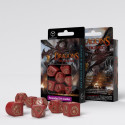 Dragons Modern Dice Set Red And Gold Colors