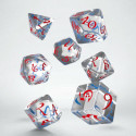 Classic RPG Dice Set Transparent And Blue And Red Colors
