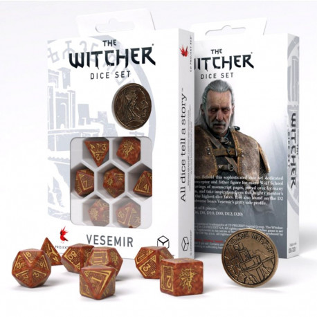 Dice Set - Q-Workshop The Witcher Vesemir Caramel/Gold