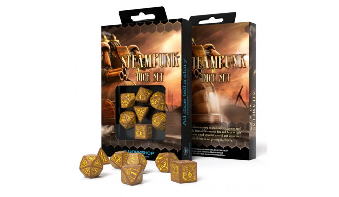 Steampunk Dice Set Brown And Yellow Colors