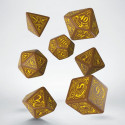 Steampunk Dice Set Brown And Yellow Colors