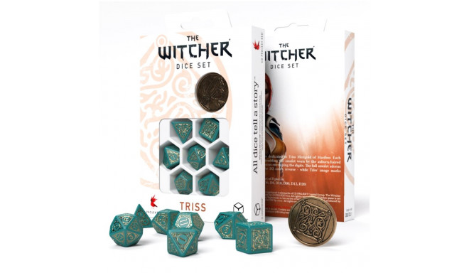 The Witcher Triss Dice Set Turquoise And Gold