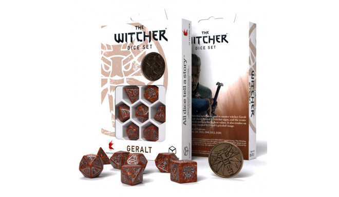 The Witcher Geralt Dice Set Caramel and Silver