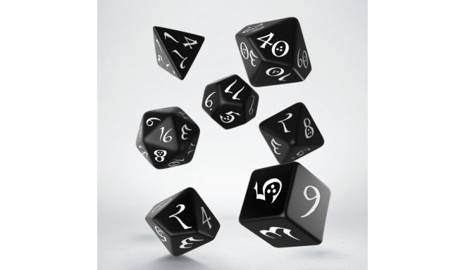 Classic RPG Dice Set Black And White Colors