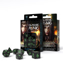 Classic Runic Dice Set Black And Green Colors