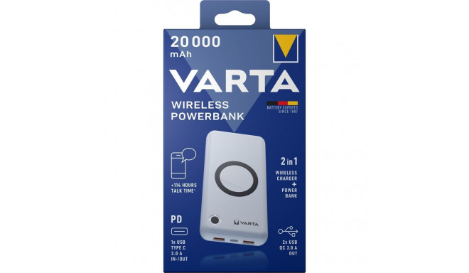 Varta Wireless Power Bank-charger Energy 20000mah 57909 External Battery (powerbank)-charger