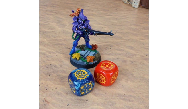 Crosshairs Compact D6 RPG Dice Set (Cobalt And Red Sp.)