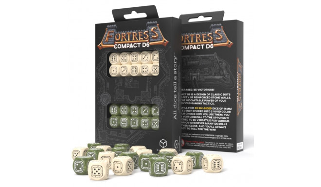 Q-workshop Fortress Compact D6 Beige & Olive Dice Set