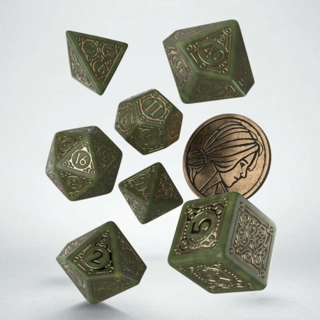 Q Workshop The Witcher Triss Dice Set Green And Gold Sp