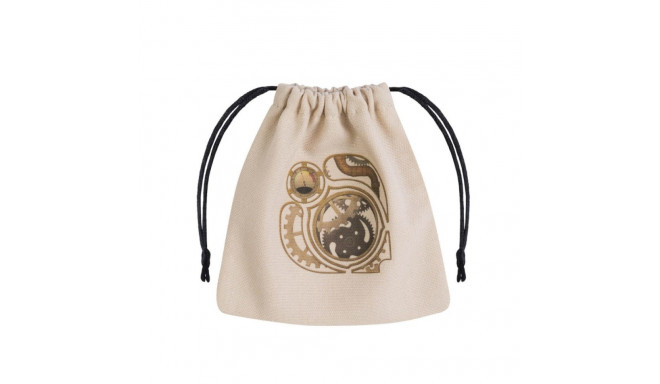 Steampunk Dice Bag Sand Color With Colorful Motifs