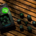 Elvish Dice Set Black And Fluorescent Colors Glow In The Dark