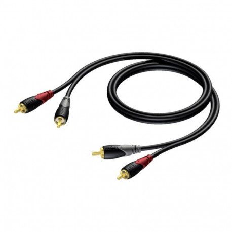 Cable 2x RCA Male - 2x RCA Male 0.5m