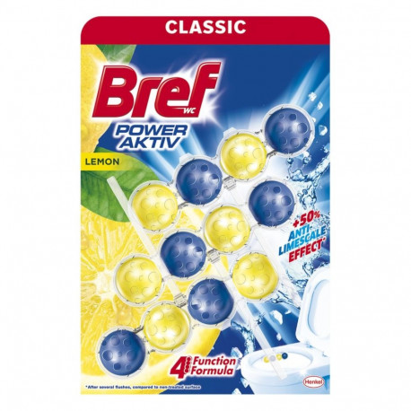 Toilet freshener BREF Power Aktiv Lemon 3x50g