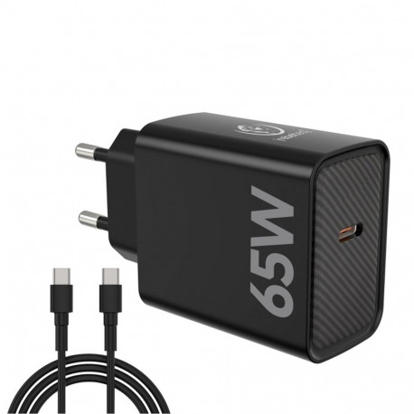 Rebeltec H1065 Wall Charger 65W with cable USB-C to USB-C 2m black