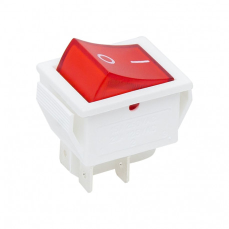 4708# mk621 valgustatud lüliti 230v punane valge korpus (10 tk.)