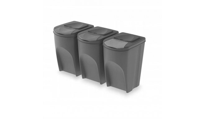Komplekt sorteerimiskaste Sortibox 3x35L hallid