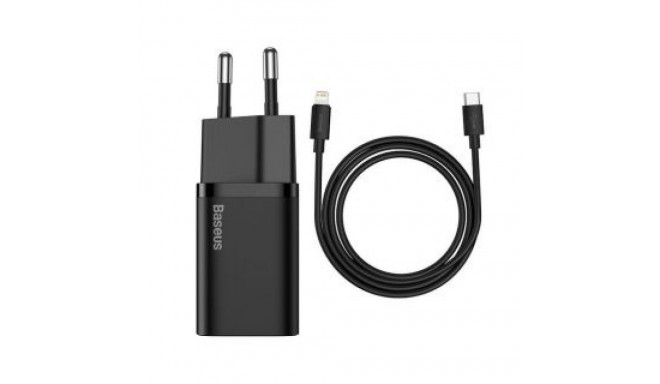 Baseus - Baseus TZCCSUP-B01 Super Si Quick Charger USB-C 20W + Simple Wisdom Data Cable USB-C to iP 