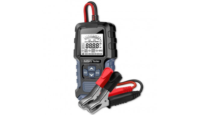 Qoltec Digital Battery Tester with LCD Display | 12V | 24V | 3Ah-400Ah