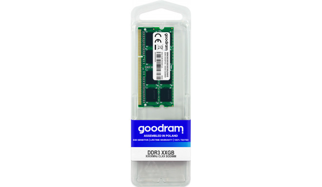 Goodram GR1600S364L11/8G memory module 8 GB 1 x 8 GB DDR3 1600 MHz