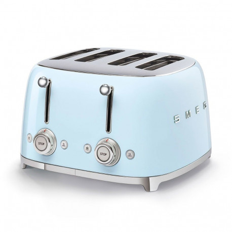 Toaster - SMEG TSF03PBEU 4-Slice Retro, 6 Levels, Pastel Blue