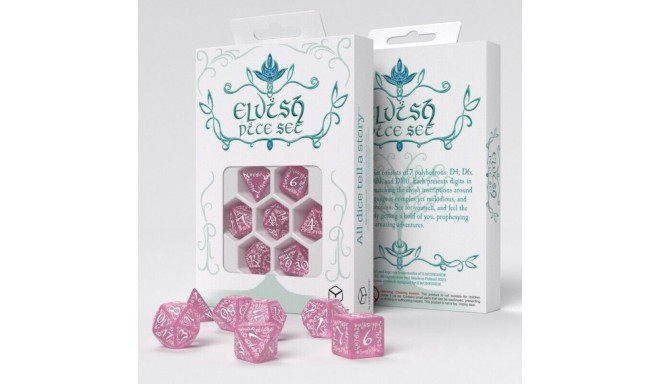 Q-workshop Elvish Sparkling Pink And White Dice Set