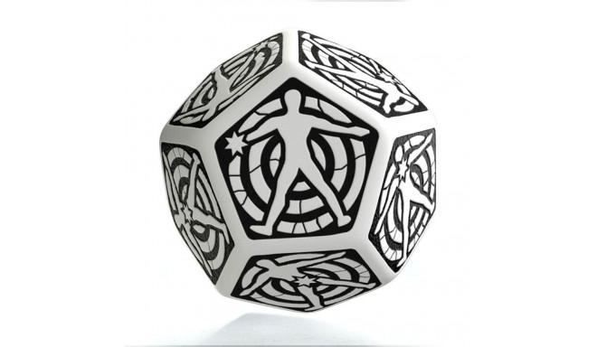 D12 Hit Location Dice White And Black Colors