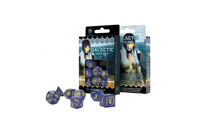 Galactic Dice RPG Dice Set Blue And Yellow Colors